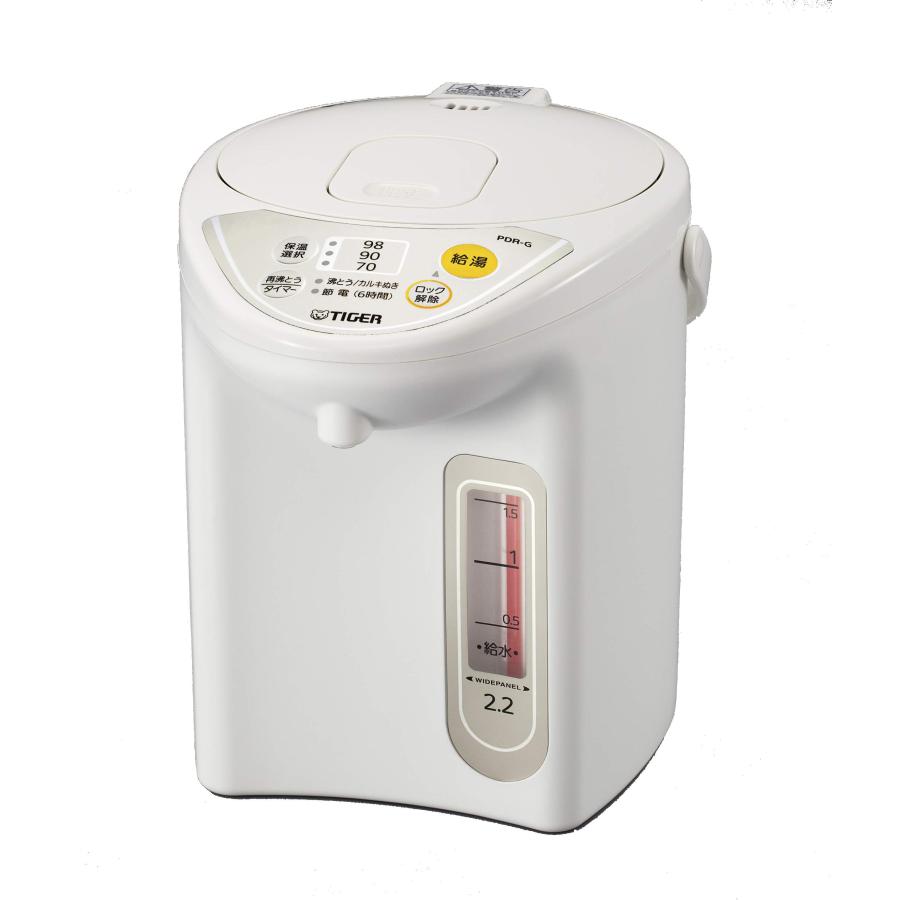 タイガー魔法瓶(TIGER) マイコン電気ポット 保温機能 節電タイマー 2.2L アーバンホワイト PDR-G220-WU | 