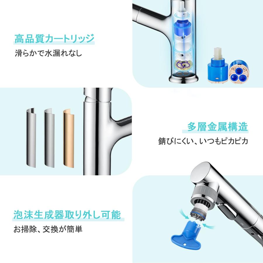 CREA 洗面蛇口 噴水機能付き 浴室用 シャワー水栓 混合水栓 CREA 洗面蛇口 噴水機能付き 浴室用 シャワー水栓 混合水栓