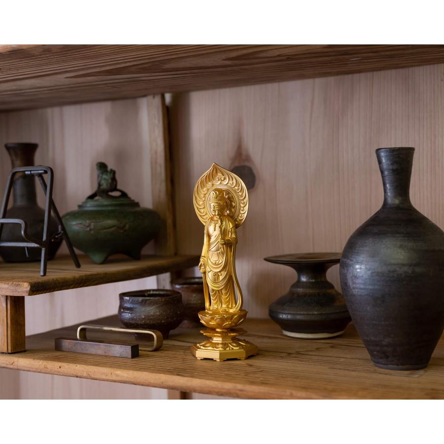 仏像 聖観音菩薩 15cm(金メッキ/24金) 仏師:牧田秀雲 原型_ 仏像 聖観音菩薩 15cm(金メッキ/24金) 仏師:牧田秀雲 原型_