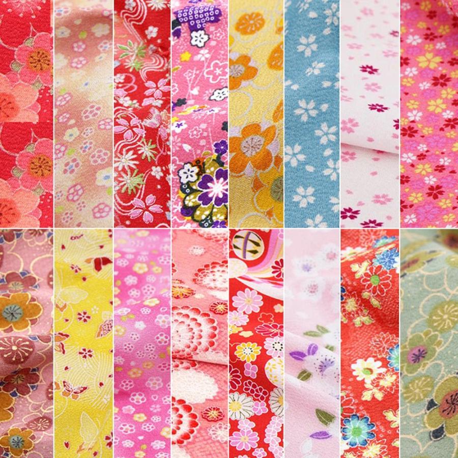 misakinoya つまみ細工 ちりめん 和柄 生地 布 カットクロス 大判 ハギレ花柄 DIY 手作り 30*30cm | 