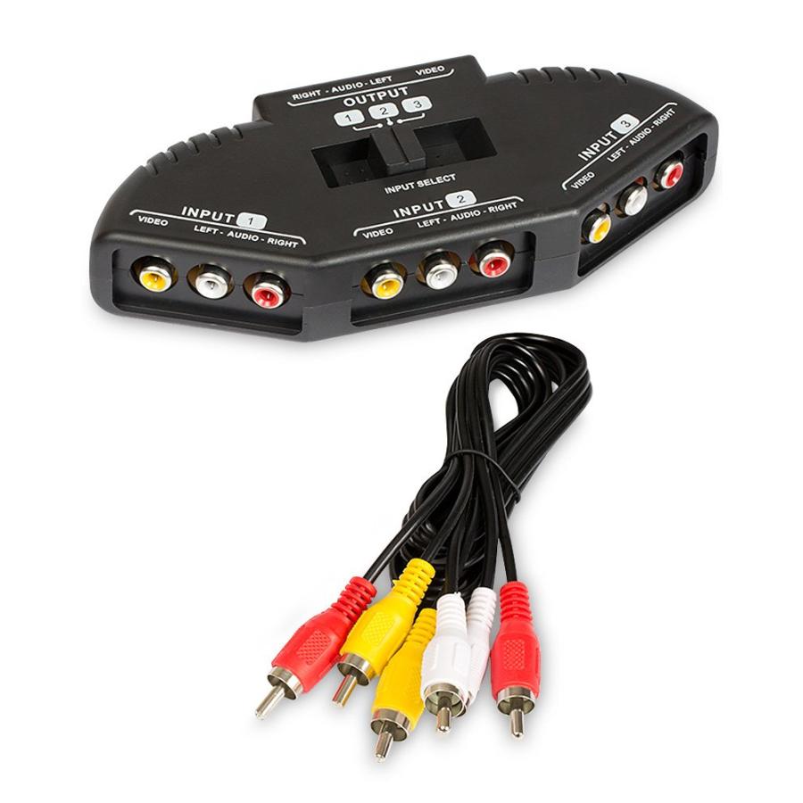 Fosmon AV セレクター 切替器 3入力1出力 コネクタ 3ポート【RCA