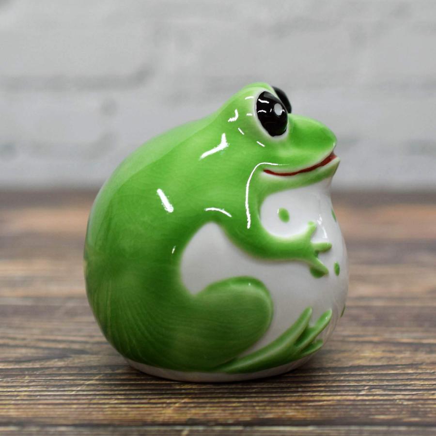 九谷焼 1.8号丸かえる 盛 ２色対セット(緑/黄) 縁起物 九谷焼 1.8号丸かえる 盛 2色対セット(緑/黄) 縁起物