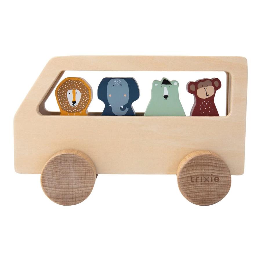 Trixie(トリクシー) ウッドバス 木製 おもちゃ 新生児 子ども 動物 Wooden animal bus | 