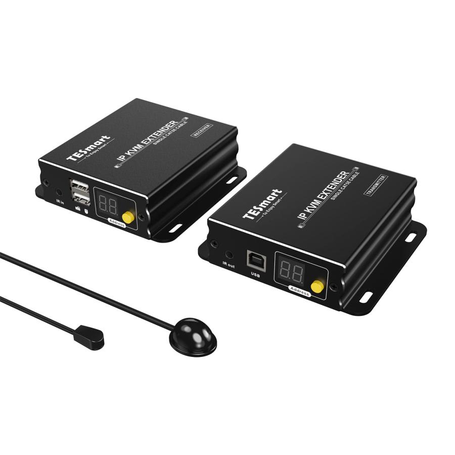 TESmart KVM HDMI エクステンダー 延長器 増設 TCP/IPイーサネット経由 