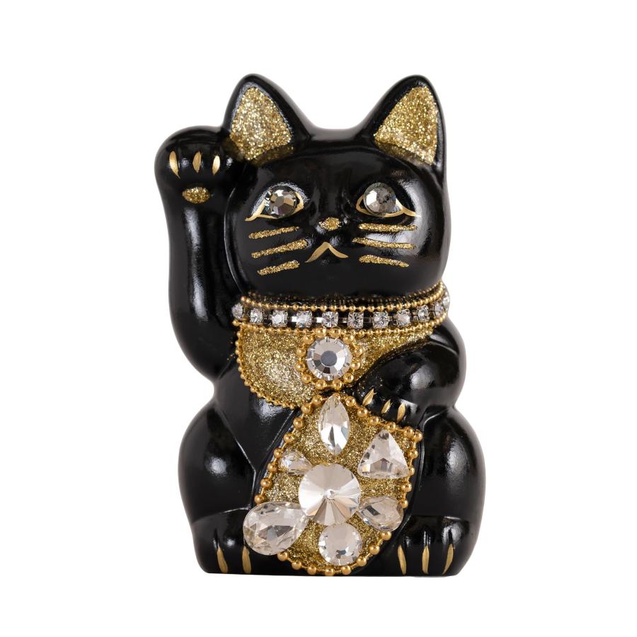 ご縁猫 ジュエリーキャット(S-SIZE 黒 Black)右手あげ/陶器 ご縁猫 ジュエリーキャット(S-SIZE 黒 Black)右手あげ/陶器