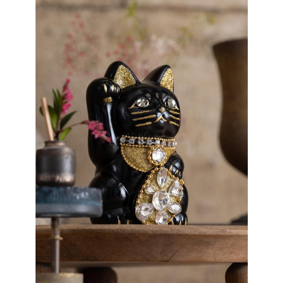 ご縁猫 ジュエリーキャット(S-SIZE 黒 Black)右手あげ/陶器 ご縁猫 ジュエリーキャット(S-SIZE 黒 Black)右手あげ/陶器
