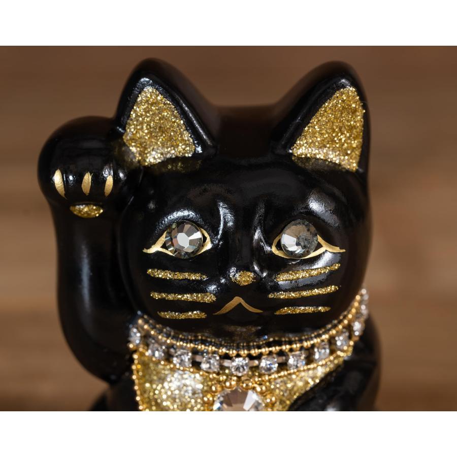 ご縁猫 ジュエリーキャット(S-SIZE 黒 Black)右手あげ/陶器 ご縁猫 ジュエリーキャット(S-SIZE 黒 Black)右手あげ/陶器