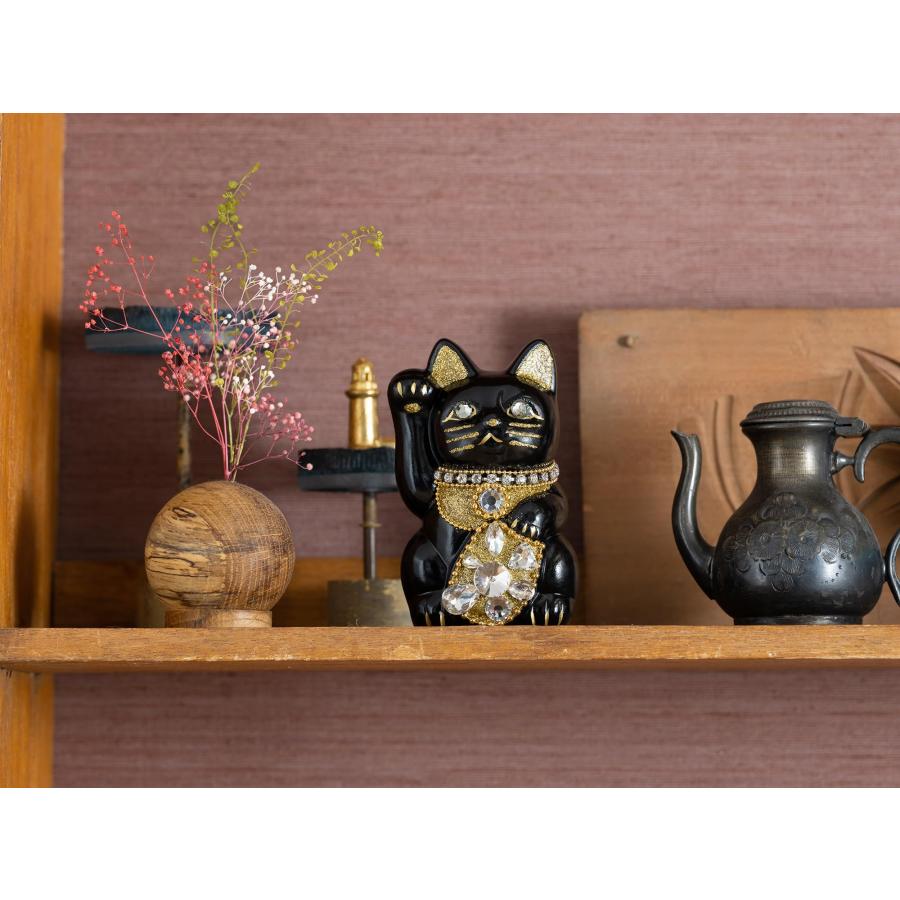 ご縁猫 ジュエリーキャット(S-SIZE 黒 Black)右手あげ/陶器 ご縁猫 ジュエリーキャット(S-SIZE 黒 Black)右手あげ/陶器