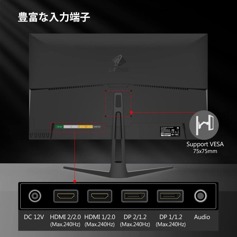 Z-EDGE モニター 24インチ 240Hz/1ms ゲーミングモニター Z-EDGE モニター 24インチ 240Hz/1ms ゲーミングモニター