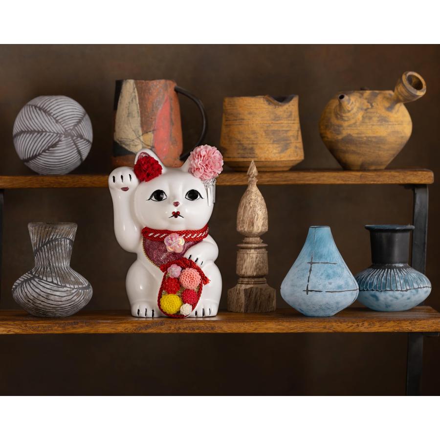 清水焼  猫三彩まねき猫（右手） 清水焼 猫三彩まねき猫（右手） 清水焼 猫三彩まねき猫（右手