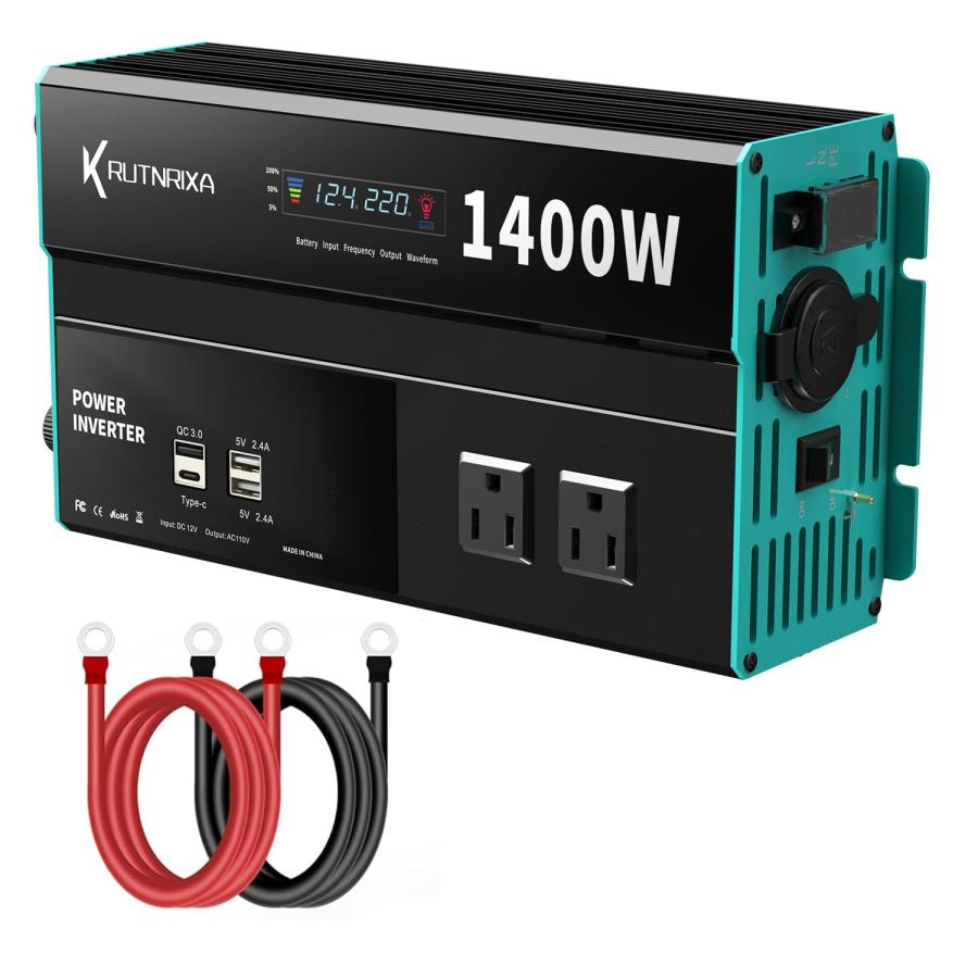 RUTNRIXA 1400W インバーター USBポート付き 大容量✨1400W 【高性能