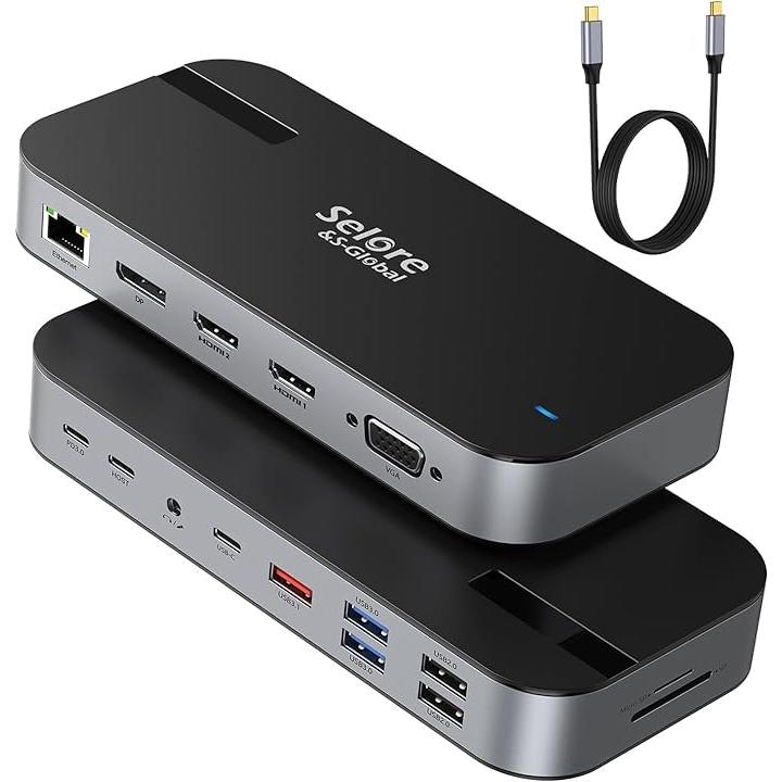 USB C ドッキングステーション type c Dock 【16 in 1】 3画面モード