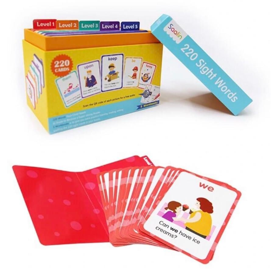 220 sight word flash card MaiyaPen対応 箱付 英語学習 教材 ゲーム 