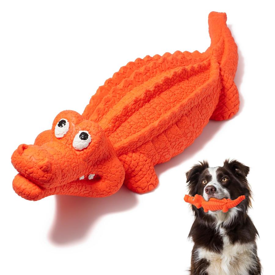 犬 おもちゃ 音が出る 噛んでも壊れない クロコダイル 頑丈な天然ゴム