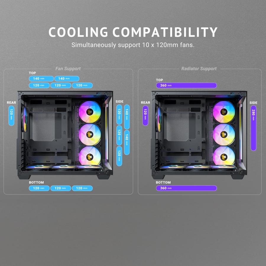Antec PCケース ピラーレス Constellation C5 ARGB Antec、ピラーレスガラスパネルを搭載したミドルタワーPCケース