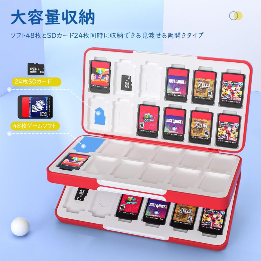 Switch ソフトケース 48枚/Micro SD 24枚同時に収納 ATiC ゲーム