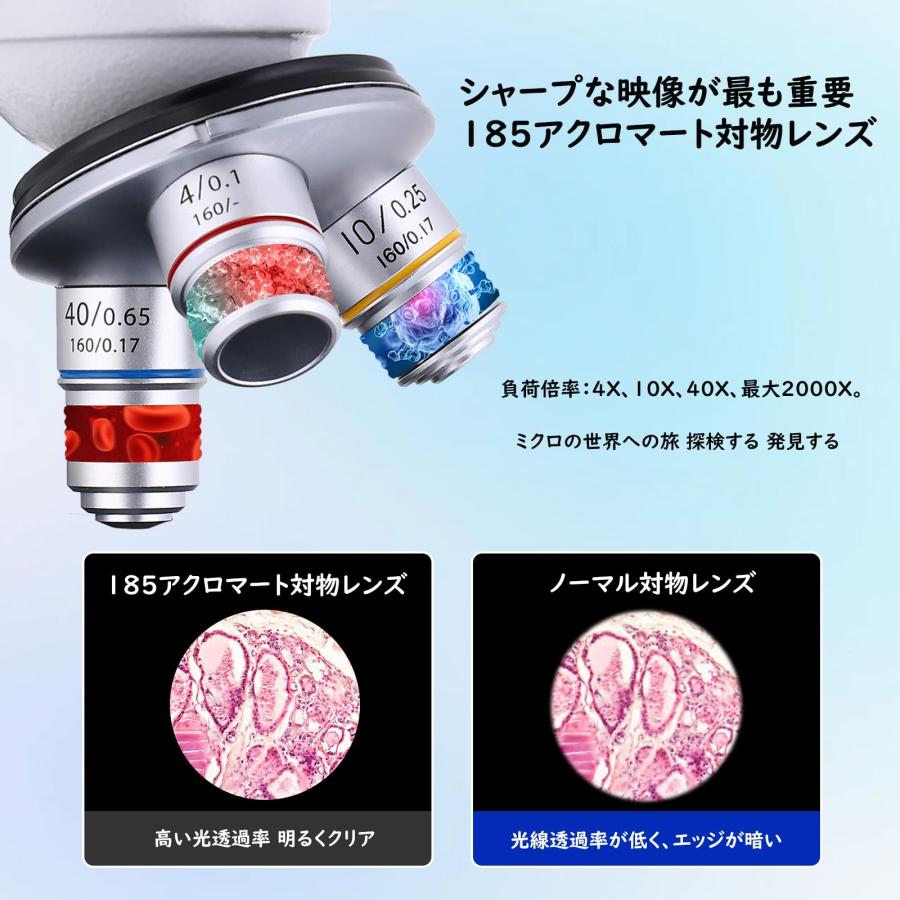 Misoterm 複合型双眼顕微鏡 40X〜2000倍 デュアルLED照明顕微鏡 Misoterm 複合型双眼顕微鏡 40X〜2000倍 デュアルLED照明顕微鏡