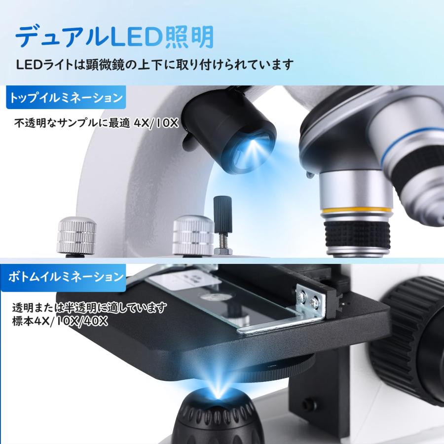 Misoterm 複合型双眼顕微鏡 40X〜2000倍 デュアルLED照明顕微鏡 Misoterm 複合型双眼顕微鏡 40X〜2000倍 デュアルLED照明顕微鏡