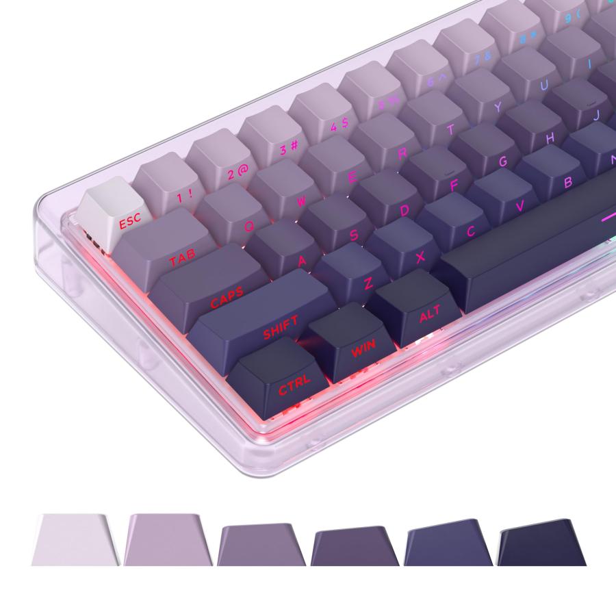 135 キー サイドプリントキーキャップ PBT グラデーションキーキャップ