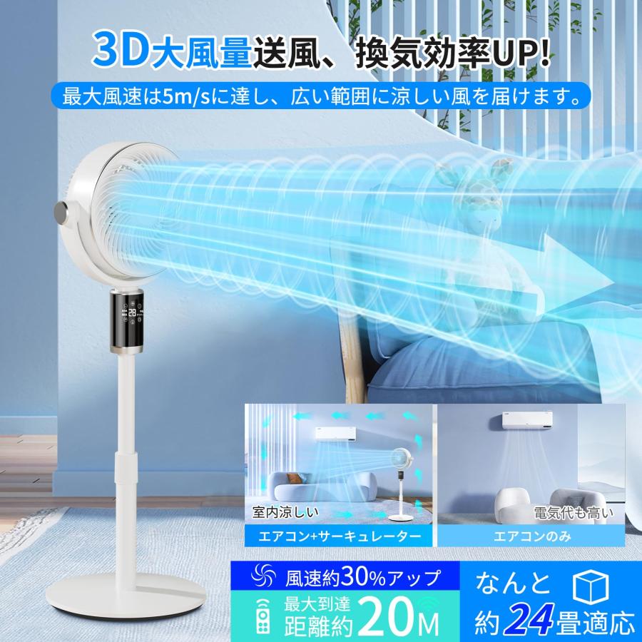 Euiyi 扇風機 サーキュレーター 静音【2024新登場・高濃度