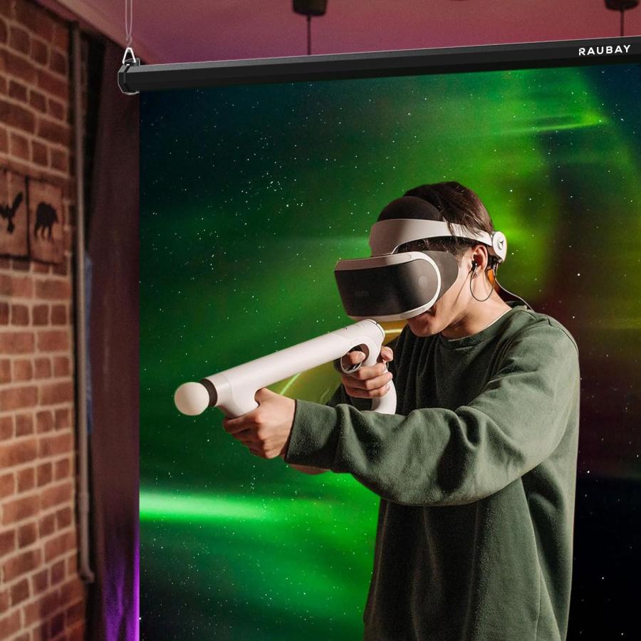 RAUBAY 格納式ドロップダウングリーン背景 - 152cm x 220cm