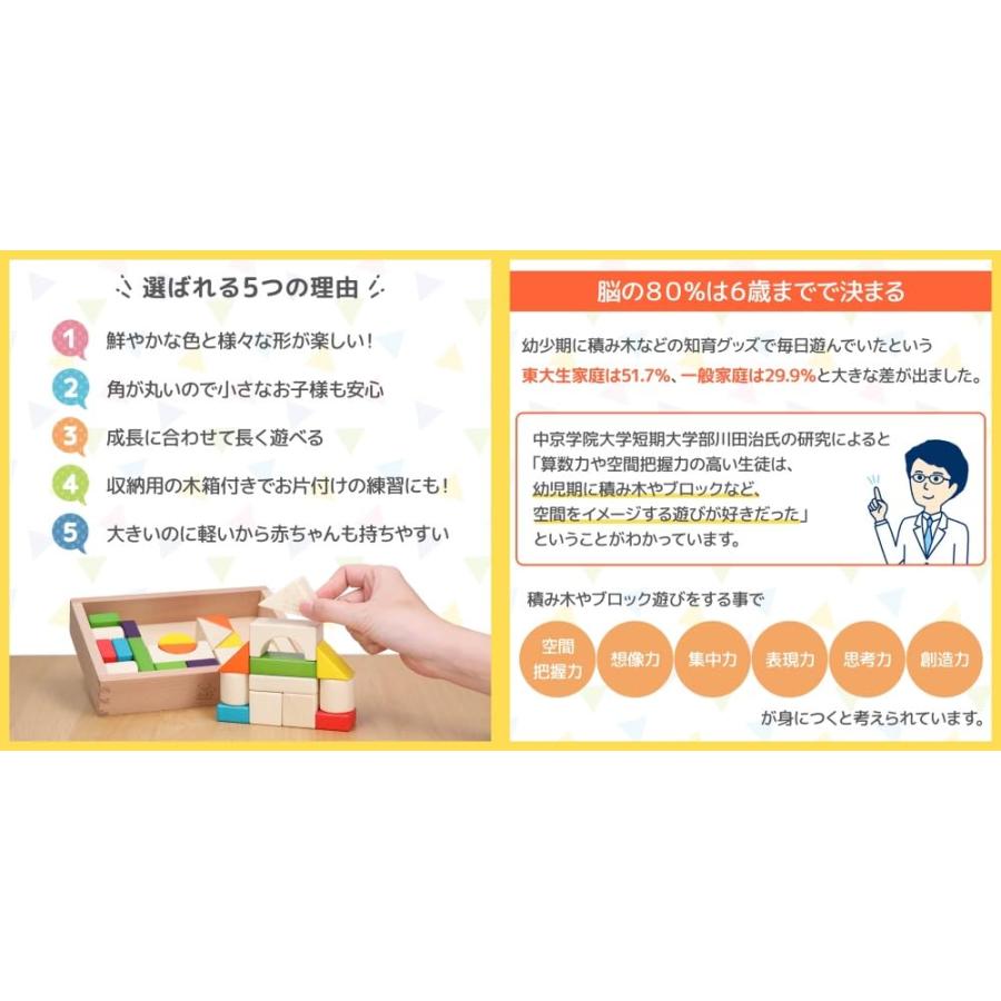 903toys カラフル つみき 積み木 おもちゃ モンテッソーリ 教育 知育