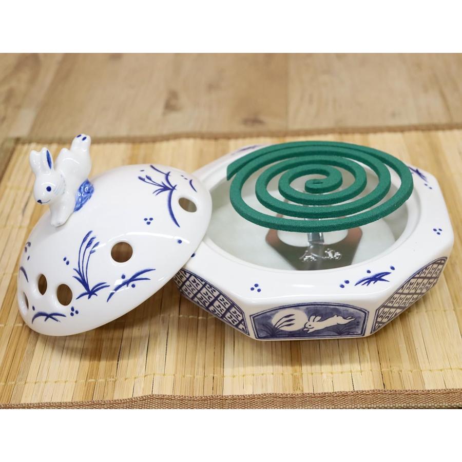 薬師窯 香炉風 うさぎ 蚊遣器(蚊取り線香ホルダー) : Good 薬師窯 香炉風 うさぎ 蚊遣器(蚊取り線香ホルダー) : Good