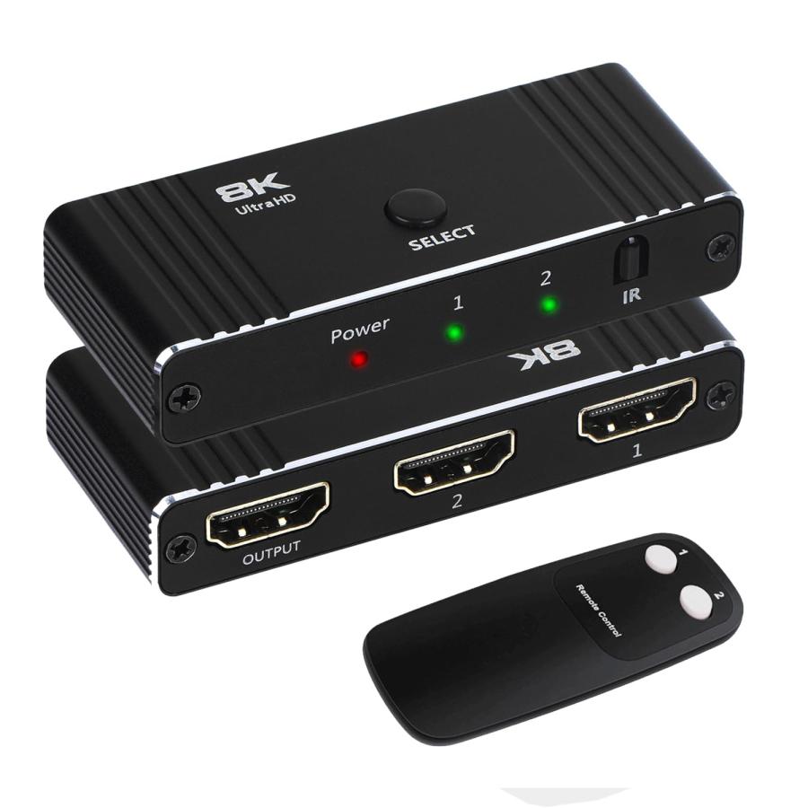 HDMI 2.1 切替器 8k@60hz、4K@120Hz、1080P@240Hz 分配器 2入力1 HDMI 2.1 切替器 8k@60hz、4K@120Hz、1080P@240Hz 分配器 2入力1