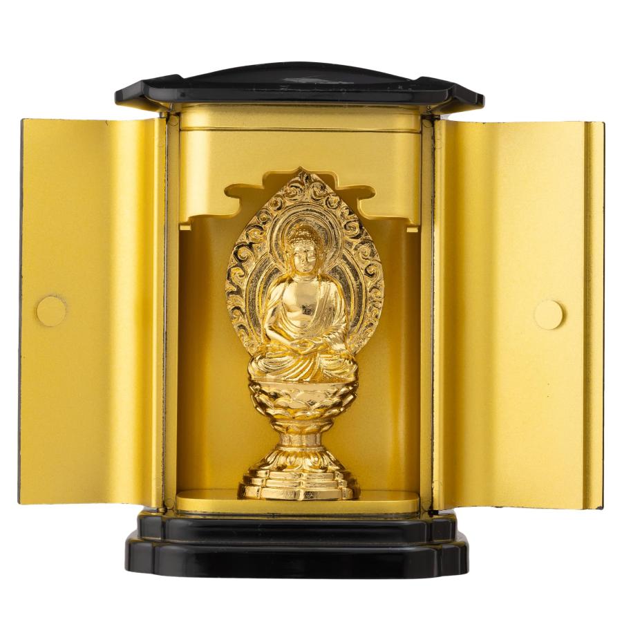仏像 釈迦如来座像(純金メッキ) PC厨子入り＿『曹洞宗・臨済宗・天台宗 