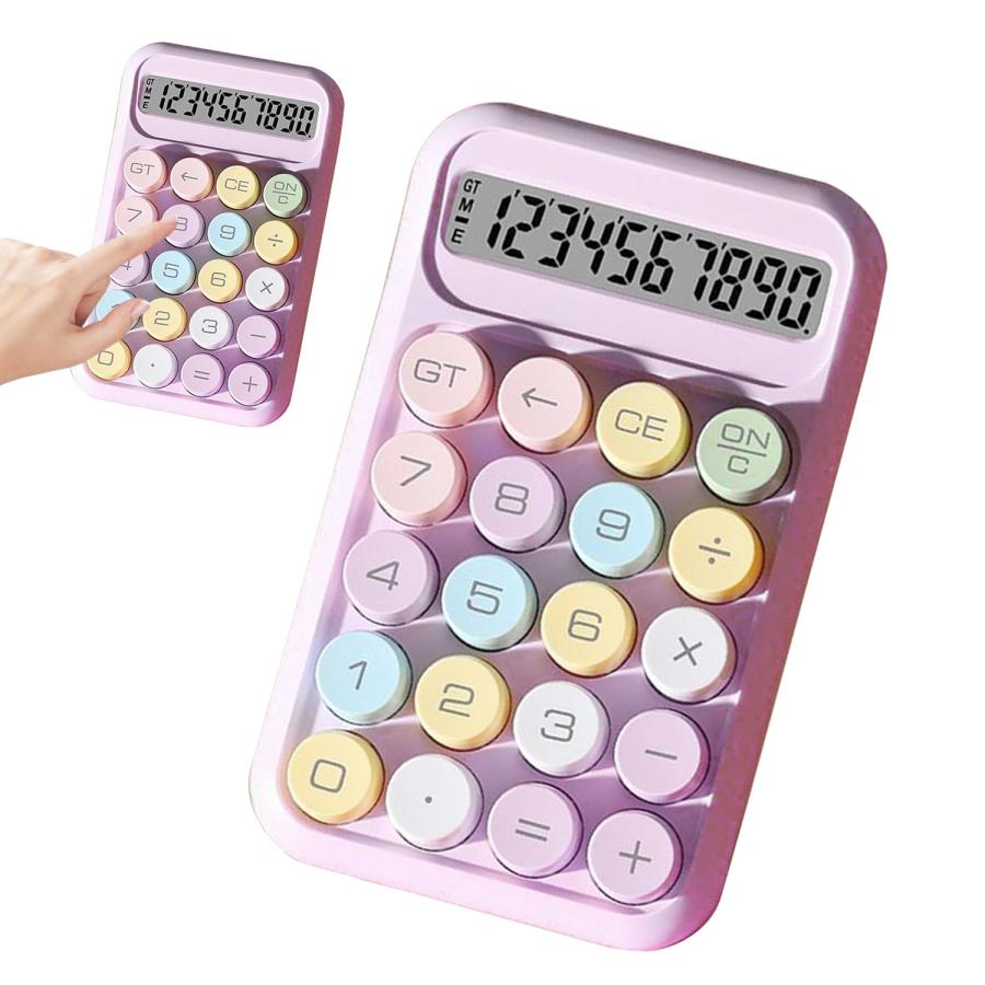 電卓 かわいい 12桁 計算機 おしゃれ カラフル電卓 大型ディスプレイ