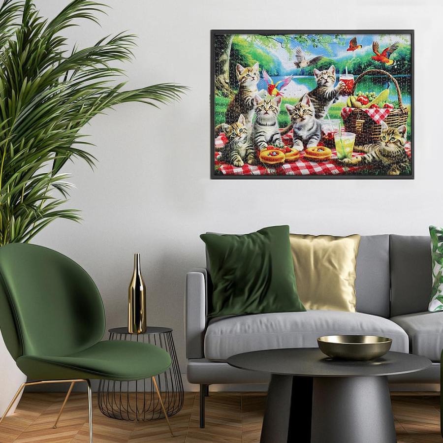 MISITU ジグソーパズル 1000ピース パズル 風景 絵画 猫 動物