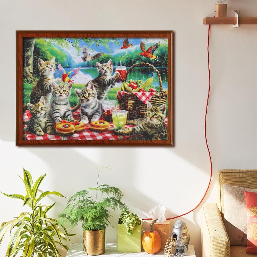 MISITU ジグソーパズル 1000ピース パズル 風景 絵画 猫 動物