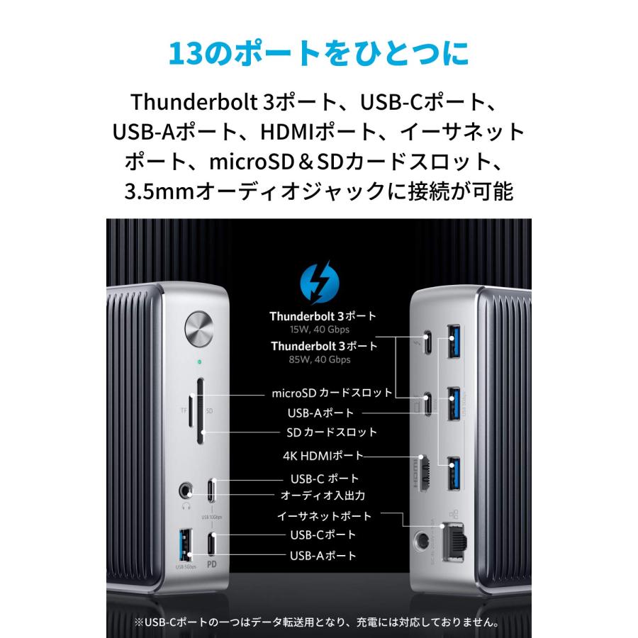 Anker PowerExpand Eliteドッキングステーション　美品！ Anker PowerExpand Elite 13-in-1 Thunderbolt 3 Dock ドッキング