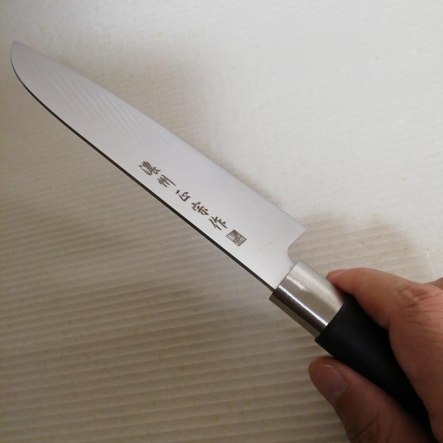 三徳包丁 日本製 樹脂柄 茶柄 関の刃物 濃州正宗 全長30cm 刃部17cm 和包丁 PPハンドル 家庭で研げる 肉、魚の処理、野菜切り両刃万能包丁｜good-job-shop｜11