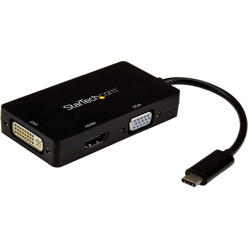 StarTech.com 3 in 1 USB Type-Cマルチアダプタ 4K/30Hz USB-C - HDMI/DVI/VGA ブラッ｜good-life-ser｜02