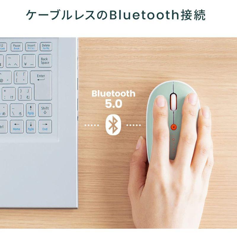 サンワダイレクト Bluetoothマウス 充電式 静音 薄型 かわいい iPad対応 マルチペアリング対応 ブルーLED グレー 400-｜good-life-ser｜05