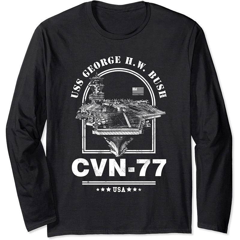 アメリカ海軍航空母艦 CVN-77 ジョージ・H・W・ブッシュ (USS George H. W. Bush) 長袖Tシャツ｜good-life-ser｜02