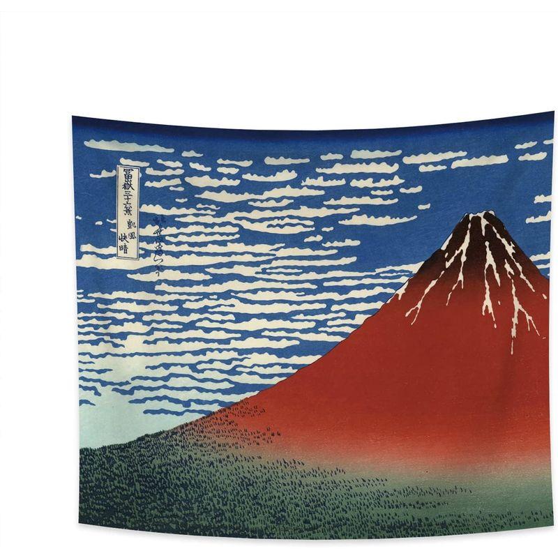 Qinunipoto タペストリー 凱風快晴 赤富士 富士山風景 富嶽三十六景 180x160cm 葛飾北斎 白 雲 レトロ 日本 伝統的な｜good-life-ser｜07