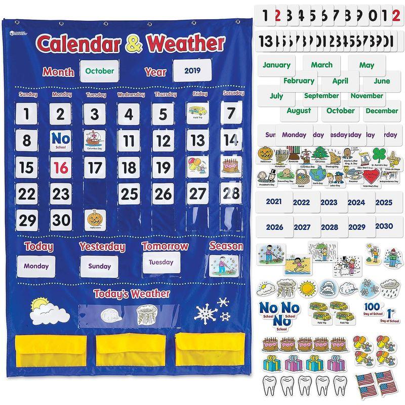 リニューアル ラーニングリソーシズ (Learning Resources) 英語教材 壁掛け ポケットチャート 英語カレンダー&天気 正規品 LER24