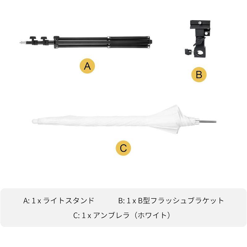 Meking 写真スタジオ用 撮影セット ライトスタンド+ホルダーB型+ホワイトアンブレラ 33in ストロボ/アンブレラ対応ホルダー スト｜good-life-ser｜09