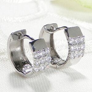 Pt900 0.26ct フープ ダイヤモンド ピアス 人気 ジュエリー 中折れ プラチナ ダイアモンド パヴェ pave ダイア ギフト ダイヤ プレゼント GHA26の画像