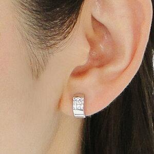 Pt900 0.26ct フープ ダイヤモンド ピアス 人気 ジュエリー 中折れ プラチナ ダイアモンド パヴェ pave ダイア ギフト ダイヤ プレゼント GHA26の画像