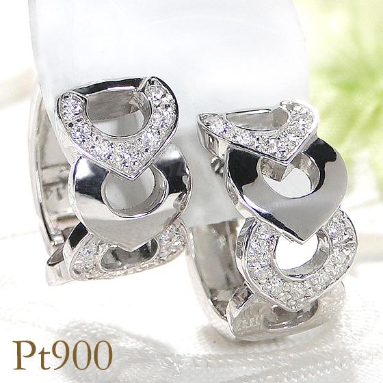 Pt900 0.28ct ダイヤモンド フープ ピアス 人気 ジュエリー 