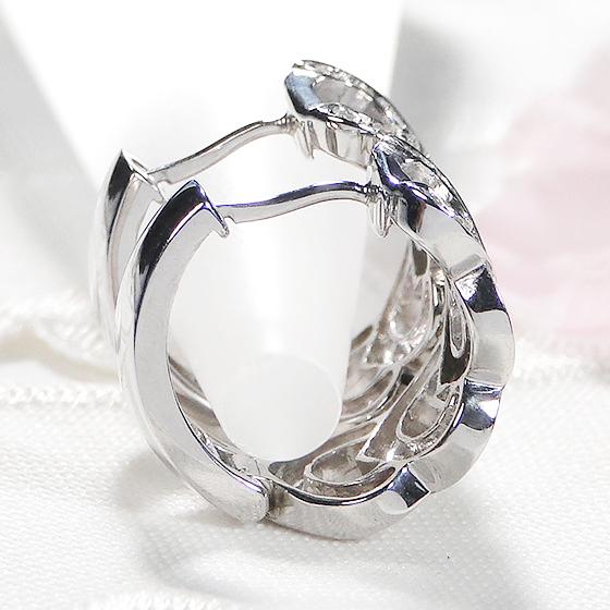 Pt900 0.28ct ダイヤモンド フープ ピアス 人気 ジュエリー アクセサリー 中折れ フープ PT900 ハート 0.28カラット ダイア ギフト プレゼント GHA72の画像