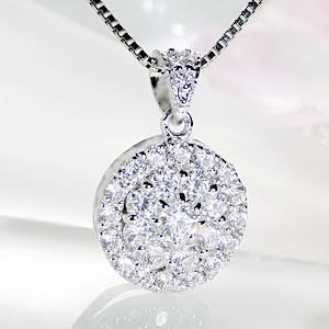 pt900 プラチナ ダイヤモンド ダイヤ ネックレス ペンダント パヴェ 1.0ct 1カラット 雫 GUPD1144の画像