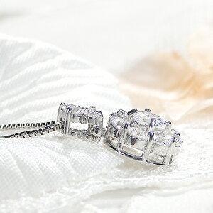 プラチナ pt900 1ct フラワー ダイヤモンド ネックレス 1カラット ダイヤ ペンダント PT pt900 花 人気 可愛い ギフト ダイア ４月誕生石 送料無料 GUPD1148の画像