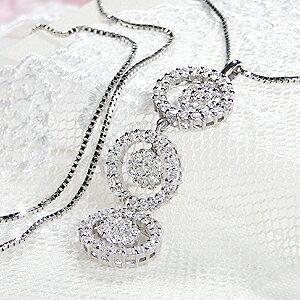 pt900 1.0ct ダイヤモンド ネックレス ペンダント プラチナ ダイヤ 花 サークル 丸 縦長 ダイヤ 1カラット 1.00 ダイア ギフト プレゼント GUPD1228の画像