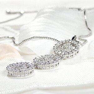 pt900 1.0ct ダイヤモンド ネックレス ペンダント プラチナ ダイヤ 花 サークル 丸 縦長 ダイヤ 1カラット 1.00 ダイア ギフト プレゼント GUPD1228の画像