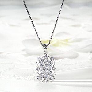 Pt900 1カラット 1ct ダイヤモンド ペンダント プラチナ ジュエリー 上品 ネックレス ギフト プレゼント ダイア Hカラー SIクラス 豪華 パヴェ ダイヤ GUPD1257の画像