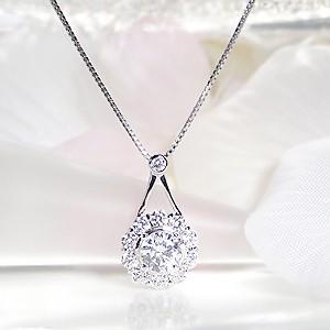 pt900 プラチナ ダイヤモンド ダイヤ ネックレス ペンダント フラワー 